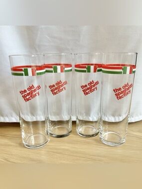 The Old Spaghetti Factory Italian Soda Glasses, 7" x 2-3/8" - 12 oz Set Of 4